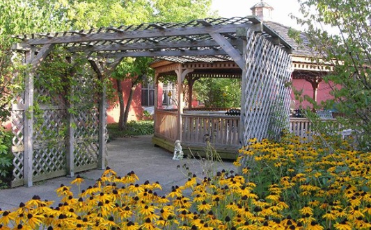 nursing homes near morrisville ny long term care image of gazebo and flowers on a sunny day