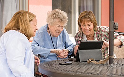 Subacute Care near Morrisville NY image of three ladies from Crouse Community Center