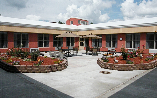 skilled nursing facility near morrisville ny image of courtyard at Crouse Community Center